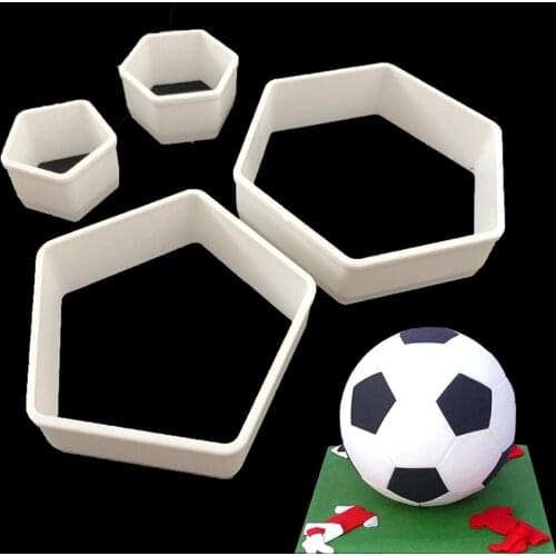 APRICOT 4pcs/set Football Shape Cake Fondant Cutter Cake Mold Fondant Cake Decorating Tools sugarcraft bakeware