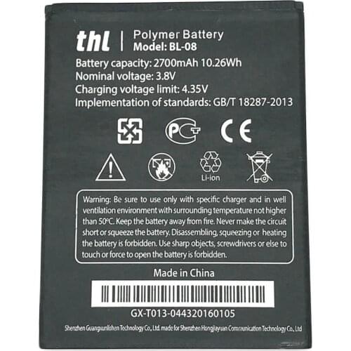 2pcs/lot BL-08 BL08 3.8V 2700mAh Battery for thl2015 THL 2015 Batterie Bateria