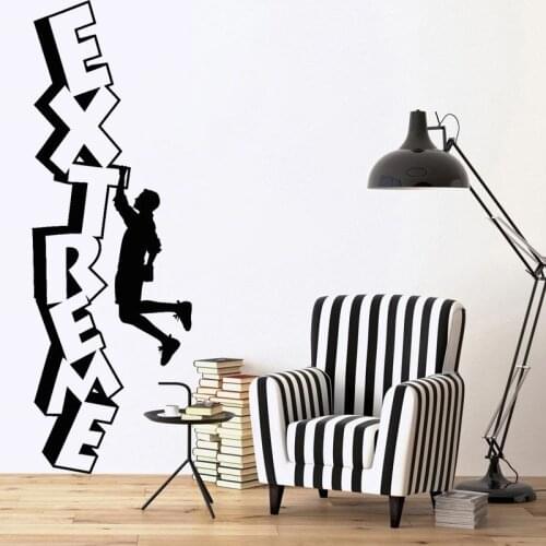 Climber Wall Sticker Extreme Sport Vinyl Decal Rock Climbing Home Decoration Removable Cool Mural O171