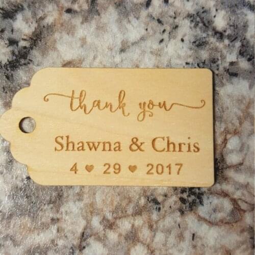 Custom wooden thank you tag, rustic wedding favor tags, personalized Gift tag,wood Hang Tags