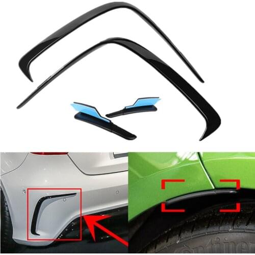 For Mercedes Benz W176 A180 A200 A250 A45 AMG 2014-2018 Rear Bumper Canards Splitter Trim Fender Flare Extension Wheel Eyebrow