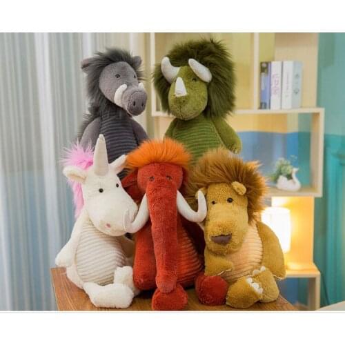 New style large 50cm cute cartoon animal lion,unicorn, boar, Mammoth plush toy soft doll throw pillow Christmas gift w1909