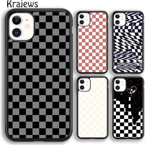 Krajews Plaid Checked Checkered CHECKERBOARD Phone Case For iPhone 5s 6s 7 8 plus X XR XS 11 12 pro max Samsung Galaxy S8 S9 S10