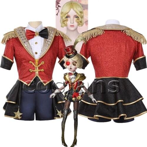 Anime Game Identity V Dancer Gold Leather Beastmaster Cosplay Costume Margaretha Geertruida Zelle Lovely Uniform Suit top shorts