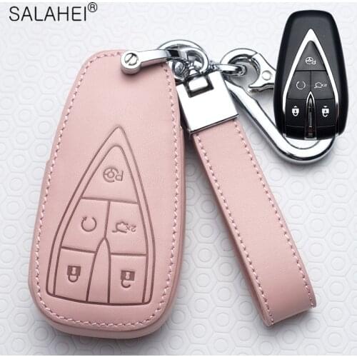 Hot Sale Leather Car Key Remote Fob Cover Shell Protection For Changan CS35 PLUS CS55 PLUS CS75 PLUS 2019 Interior Accessories