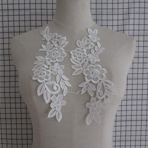 Lace Collar White Venise Lace fabric Applique Motif with Supplies Blouse Sewing Trims DIY Neckline Collar Costume Decoration