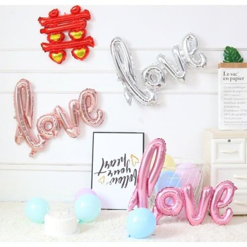 Ligatures Love Letter Foil Balloon Anniversary Wedding Valentines Birthday Party Decoration Champagne Cup Photo Props birthday