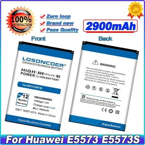 LOSONCOER 2900mAh HB434666RBC Battery For Huawei E5573 E5573S E5573S-32 E5573S-320 E5573S-606 E5573S-806 Battery