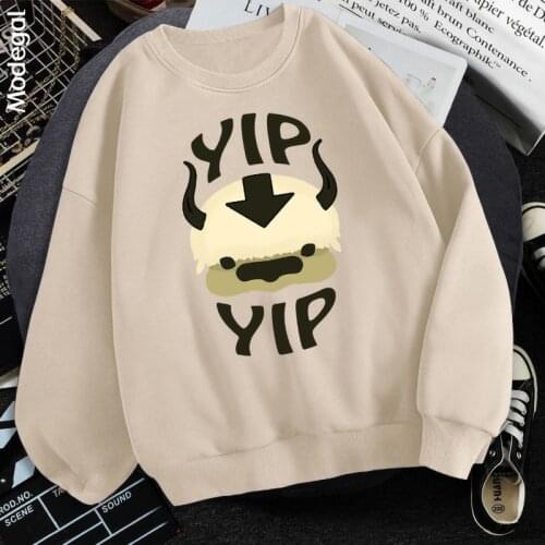 Modegal Womens Autumn 2021 Cartoon Printed Pullovers O-neck Patchwork Loose Harajuku Cute Streetwear Tops