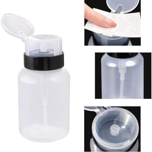 200ml Clear Push Down Empty Bottle Press Pump Dispenser Nail Polish Container MOLF
