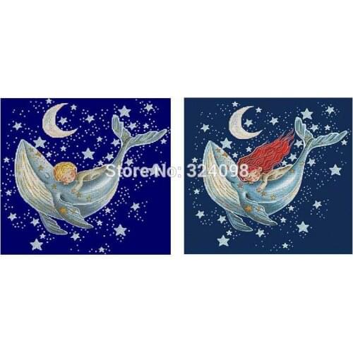 Baby whale patterns Counted Cross Stitch 11CT 14CT DIY wholesale Chinese Cross Stitch Kits Embroidery Needlework Sets