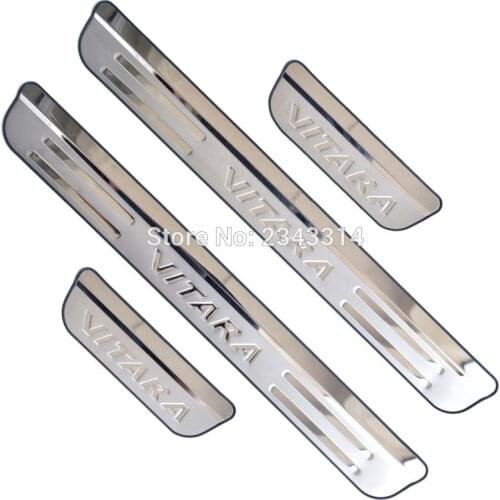 For Suzuki Vitara 2016 2017 2018 2019 Stainless Door Sill Scuff Plate Guard Pedal Protector Trim Cover Car Styling Accessories