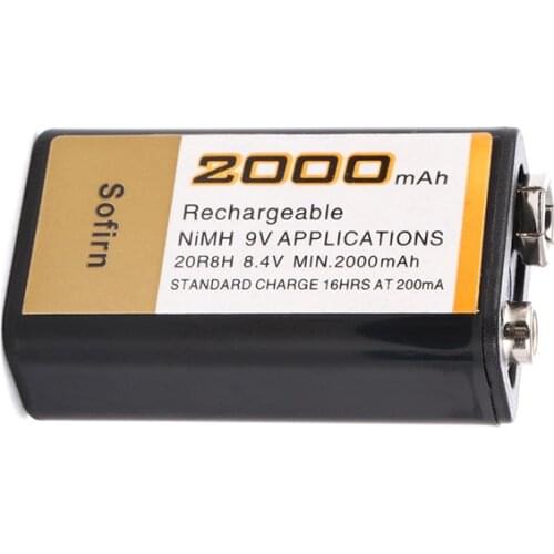 New 2000mAh 9v NiMH rechargeable 9V NiMH battery for toy car remote control wireless microphone