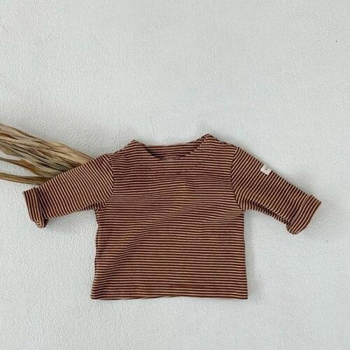 New Spring Autumn Baby Girls and Boys Striped Long-sleeved T-shirt