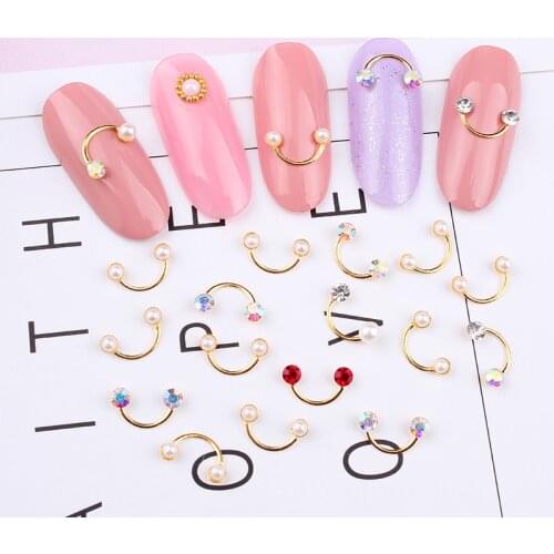 10pc Nail 3d art 10Pcs 3D Nail Art Decorations Gold Hollow Out Crown With Rhinestones For fake Nails nail art charms