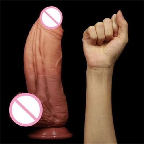 Huge Dildo Super Soft Realistic Penis Dick Dildo Female Masturbator Double-layer Silicone Suction Cup Dildos For Women Big Dick