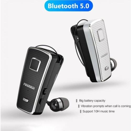 Original Fineblue F970pro Mini Portable in-ear Wireless Bluetooth BT 5.0 Headset F970 Pro Earphone vibrating Black telescopic