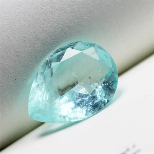 Pear Shape Synthetic Paraiba tourmaline With cotton wool 5A stones and crystals DIY making faceted For Jewelry gems