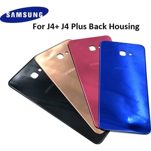 Samsung J4+ Battery Plastic Back Housing Cover Rear Door Case For Galaxy J4 Plus Protective Replacement Parts With Logo 6 inch