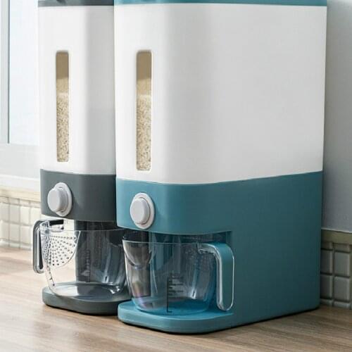 Japanese-Style Graduated Plastic Sealed Rice Bucket Storage Box Grain Dispenser Box Food Container Kitchen Moisture-Proof Barrel