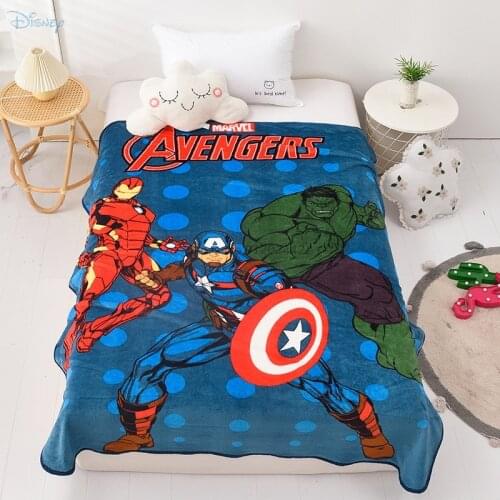 Marvel The Avengers Throw Blanket Cartoon Spider Man Iron Man Blankets for Beds Sofa Bed Spread 150x200cm Size Flannel Blankets