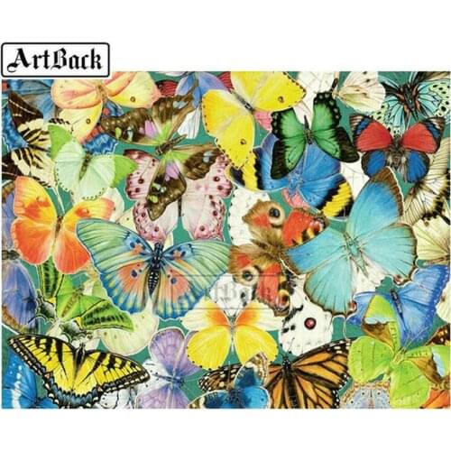 Hot Sale 5d diy Diamond Painting Butterfly Color Full Square / Round Drill Diamond Embroidery 3D Rhinestone Mosaic Home Decor