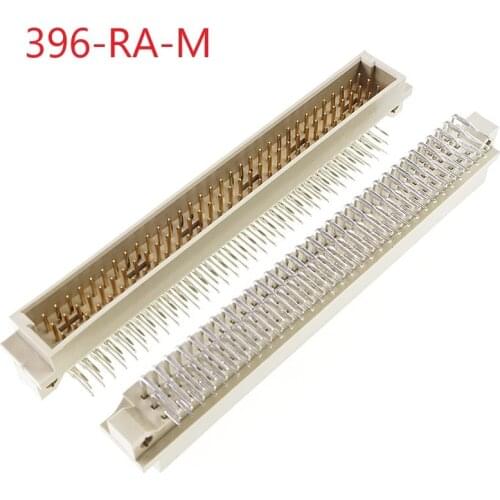 5pcs DIN 41612 Connector 3 Rows 96 Positions Din Plug Header Male Pin Right Angle Through Hole PCB Solder 3x32 Pin Pitch 2.54mm