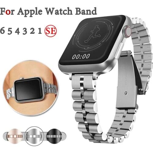 Stainless Steel Strap For Apple Watch Band 5 44mm Brand for iwatch series 5 4 3 2 1 se Watchband Bracelet Accessories with Tool