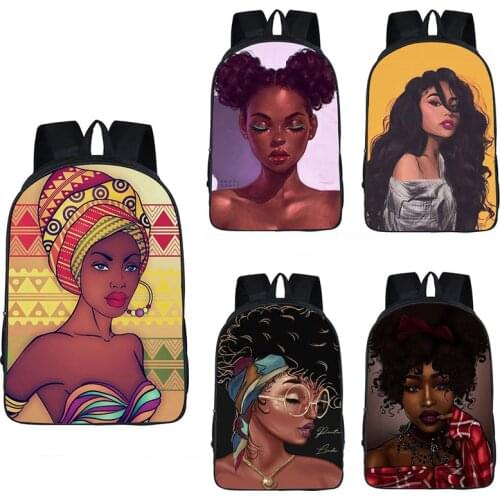 African American Girl Backpack Children School Bags for Teenagers Afro Women Travel Bag Kids Bookbags Students School Backpacks