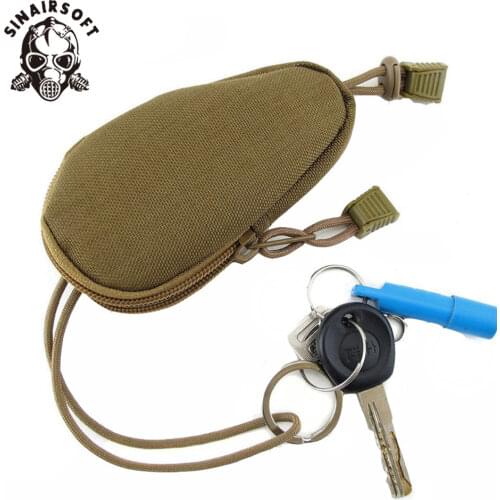 SINAIRSOFT Mini Outdoor EDC Carrying Bag Portable Key Change Purse Wallet Travel Key Pouch With Inner Stainless Key Ring