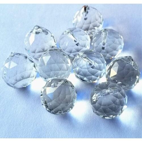 100pcs 15mm Clear Faceted K9 Crystal Chandelier Balls (Free Rings) Glass Lighting Parts Balls Suncatcher Wedding Home Decoration