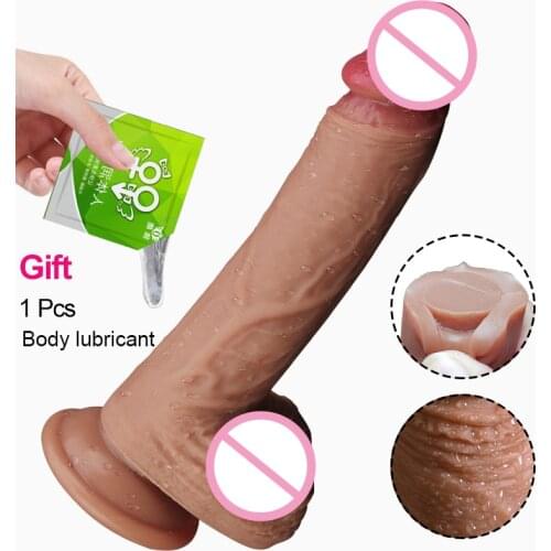 Skin Super Realistic Dildo Soft Liquid Silicone Big Penis with Suction Cup Strapon Female Masturbation Adult Sex Toys for Women