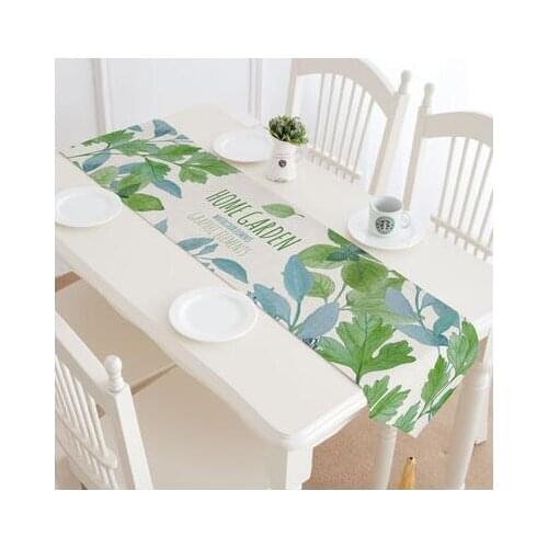 Fresh green rainforest forest plants Table flag Thick heavy cotton linen table flag Cover towel Bed towel