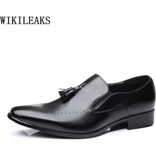 Loafers Formal Shoes Men Oxford Shoes Wedding for Men Dress Slip on Shoes for Men Office 2021 Business Suit Tassel Zapato Hombre