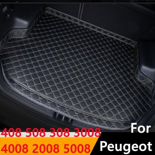 Sinjayer 5 Colors Waterproof Car Trunk Mat Tail Boot Cargo Pad Carpet For Peugeot 408 508 308 3008 4008 2008 5008 All Models