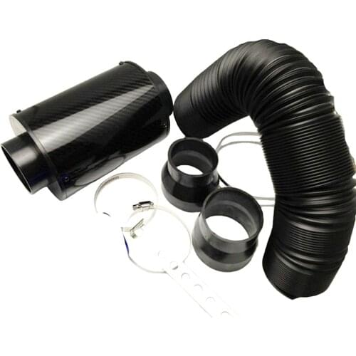 Air Intake With Fan Universal Racing Carbon Fiber Cold System Feed Induction Kit Air Intake Kit Air Filter Box / OR WITHOUIT FAN