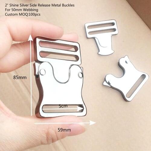 High Quality 5Pcs For 50mm Webbing Straps Quickly Side Release Metal Buckles DIY Bags Clothes Outdoor Tactical Belt Accessories