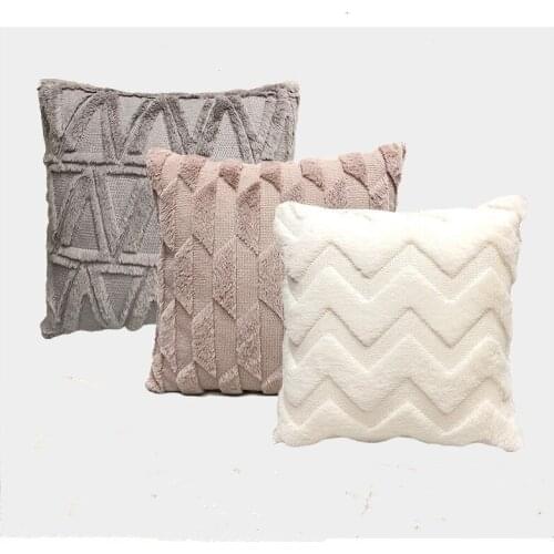 High Quality Geometry Cushion Home Decor Pillows Living Room Bedroom Sofa Decorative pillowcase 45x45cm Soft Plush Pillowcover