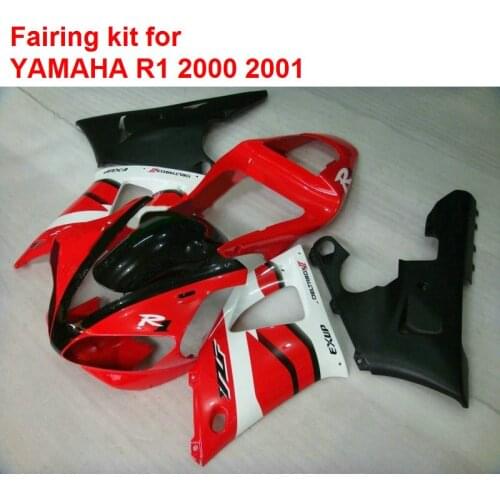 High quality ABS fairings for Yamaha YZFR1 2000 2001 red black motorcycle fairings set YZF R1 00 01 BA87