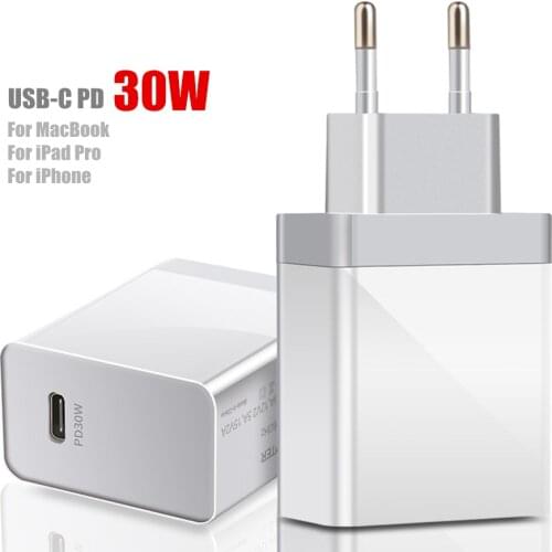 PD Charger 30W USB Type C Fast Charging for iPhone 12 11 X Xs 8 Samsung Huawei Xiaomi Phone QC3.0 USB C Travel PD Quick Charger