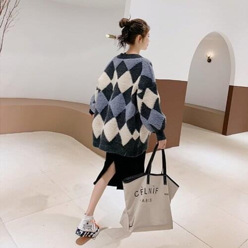 Female coat winter womens clothing 2021 new loose Korean retro style knit cardigan all-match Cardigan women long sleeve
