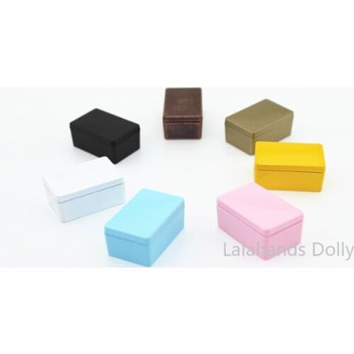 1:12 Dollhouse Simulation Miniature Metal Food Biscuit Macarons Box Model for Dollhouse Food Play Toys