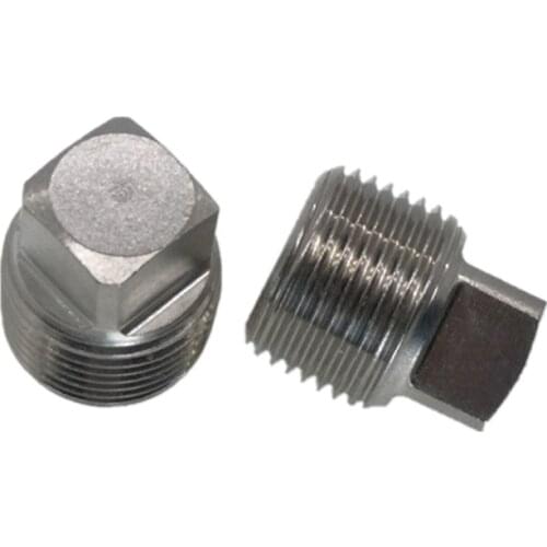 1/8" 1/4" 3/8" 1/2" 3/4" 1" BSP BSPT PT Male Thread 304 Stainless Steel Square Head End Cap Plug Pipe Fitting Coupler Connector