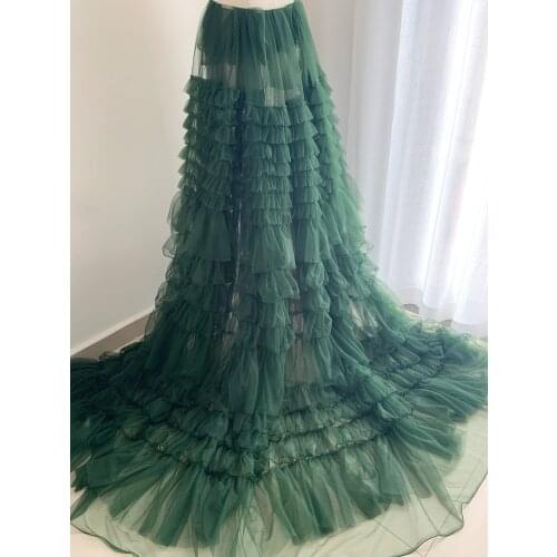 1 Yard 3D Dark Green Ruffle Fabric Changing Pleated Cake Photography Prop Backdrop Blanket Wedding Decors Skirt