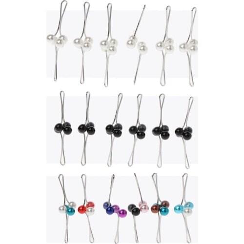 12Pcs Muslim Hijab Pearl Clip Brooch Pins Scarf Safety Clip Women Wedding Pin A0KD