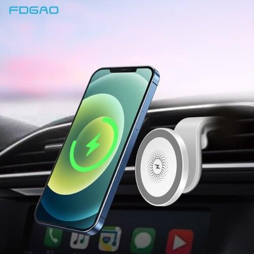 15W Fast Car Wireless Charger Magnetic Car Phone Holder For Iphone 12 12Pro 12Pro Max 12mini Magnet Adsorbable Car Mount Bracket