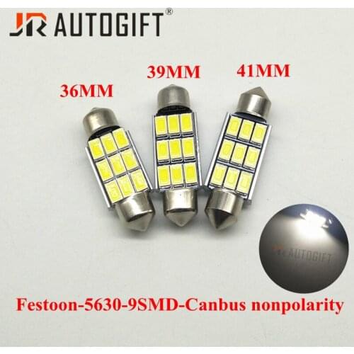 2PCS Car-styling 12V/24V Festoon CANBUS nonpolarity 36/39/41MM C5W 5730 5630 9SMD Reading License plate light No Error