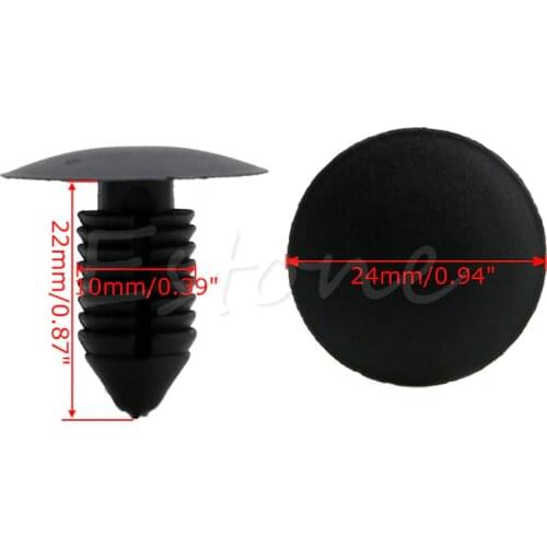 20 Pcs Car Bumper Fender Black Plastic Rivets 10mm Hole Fasteners for Ford New