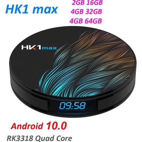 20pcs TV BOX HK1 MAX Android 10.0 4GB DDR3 32GB 64GB RK3318 Quad core 2.4G/5G Dual Wifi BT 4.0 USB 3.0 4K HD Media Player
