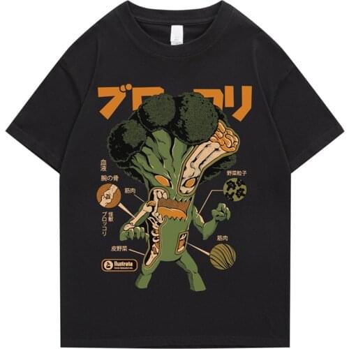 2021 Mens Hip Hop T-shirt Japanese Harajuku Cartoon Monster T-shirt Streetwear Summer Top T-shirt Cotton Wild Vegetable T-shirt